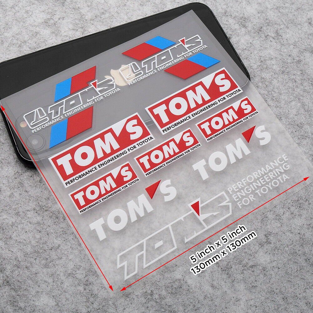 Brand New Universal TOM'S Performance Racing Car Sport Sticker Vinyl 3D Decal Stripes Logo Decoration