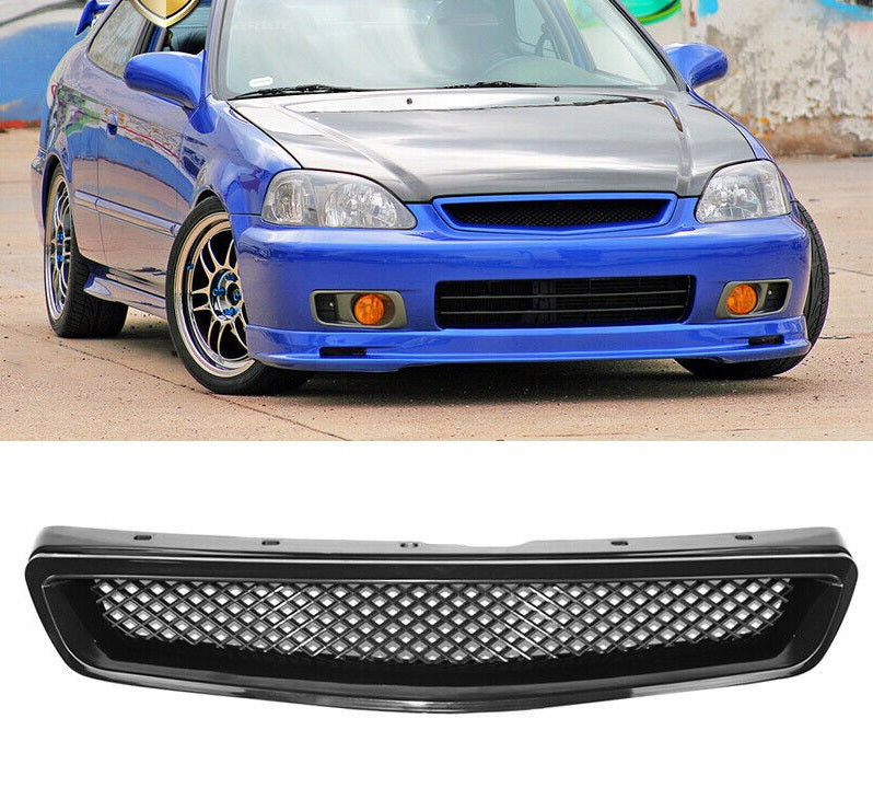 Brand New 1999-2000 Honda Civic EK JDM EM1 EJ8 Jdm Type R Black Mesh ABS Front Hood Grille Grill