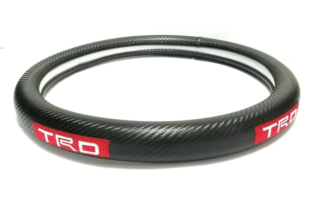 Brand New Universal TRD Carbon Fiber Leather Steering Wheel Cover For Toyota 14.5"-15.5"