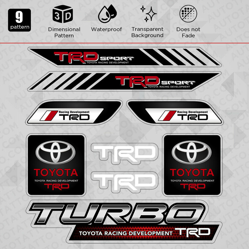 Brand New Universal Toyota TRD Racing Development Sport Car Logo Sticker Vinyl Decal Stripes Decoration
