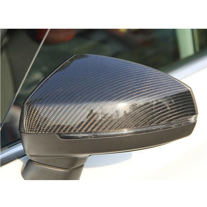 Brand New Audi RS3 2017-2021 Real Carbon Fiber Side View Mirror Cover Caps Fits Without Lane Assist