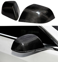 Load image into Gallery viewer, Brand New Real Carbon Fiber Car Side Mirror Add On Cover Caps For 2017-2025 Tesla Model 3