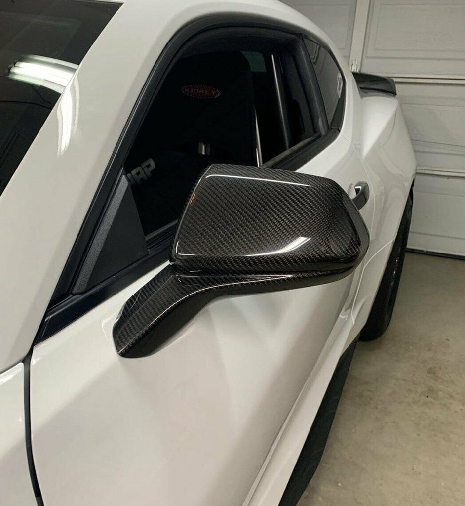 Brand New 2016-2024 Chevy Camaro Real Carbon Fiber Side View Mirror Cover Caps