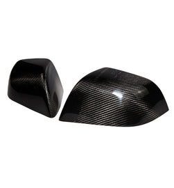 Brand New Real Carbon Fiber Car Side Mirror Add On Cover Caps For 2017-2025 Tesla Model 3