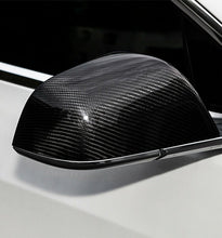 Load image into Gallery viewer, Brand New Real Carbon Fiber Car Side Mirror Add On Cover Caps For 2017-2025 Tesla Model 3
