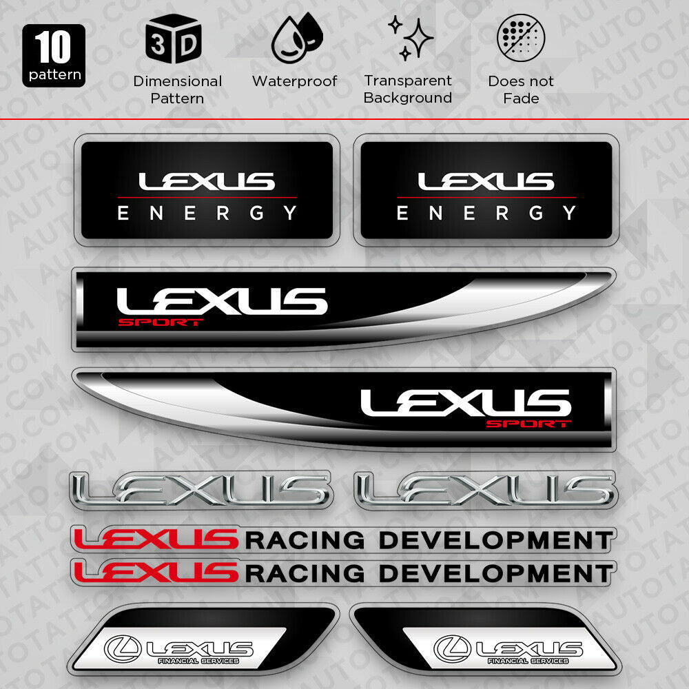 Brand New Universal Lexus Sport Racing Car Logo Fender Sticker Vinyl 3D Decal Stripes Decoration Gift