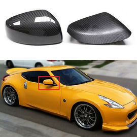 Brand New Real Carbon Fiber Car Side Mirror Cover Caps For Nissan 370Z Z34 2009-2021