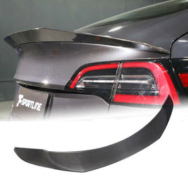 Brand New 2016-2023 Tesla Model 3 Real Carbon Fiber V-Style Trunk Spoiler Wing
