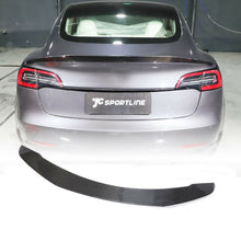 Load image into Gallery viewer, Brand New Real Carbon Fiber V-Style Trunk Spoiler Fits 2016-2023 Tesla Model 3