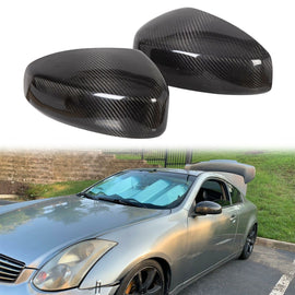 Brand New 2003-2007 Infiniti G35 2DR Coupe Real Carbon Fiber Side View Mirror Cover Caps