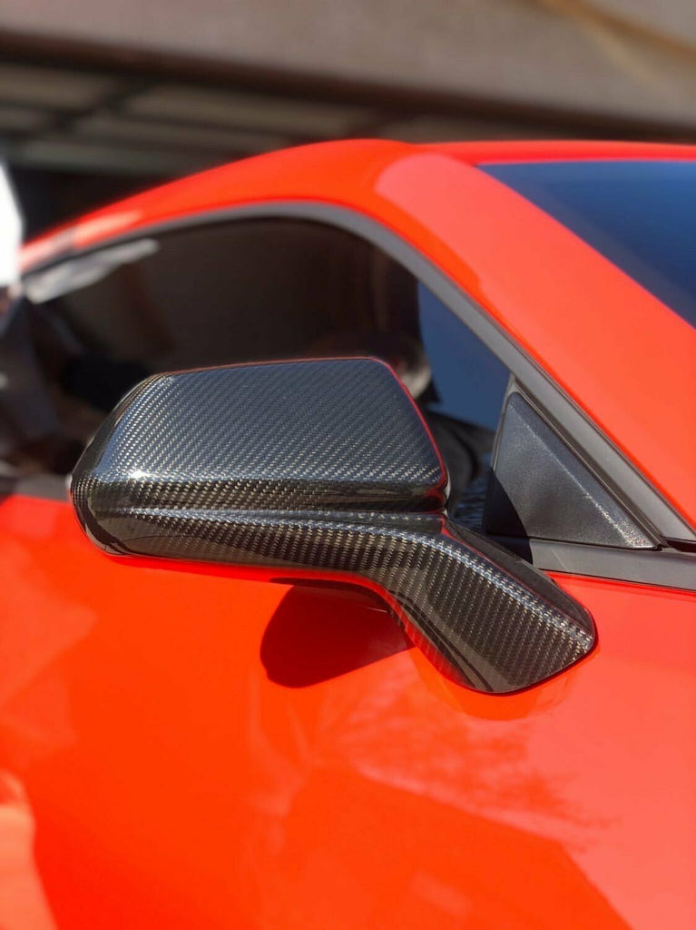 Brand New 2016-2024 Chevy Camaro Real Carbon Fiber Side View Mirror Cover Caps
