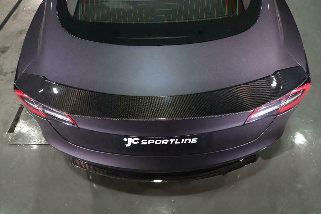 Brand New 2016-2023 Tesla Model 3 Real Carbon Fiber V-Style Trunk Spoiler Wing
