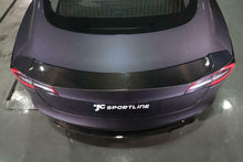 Load image into Gallery viewer, Brand New Real Carbon Fiber V-Style Trunk Spoiler Fits 2016-2023 Tesla Model 3