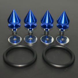 Brand New Universal Spike Style Blue Aluminum Car Bumper Trunk Fender Hatch Lids Quick Release Fastener