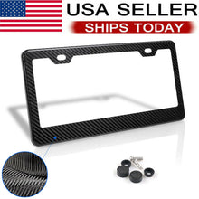 Load image into Gallery viewer, Brand New 1PCS Real 100% Carbon Fiber License Plate Frame Tag Cover Original 3K With Free Caps