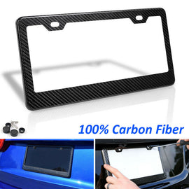 Brand New 1PCS Real 100% Carbon Fiber License Plate Frame Tag Cover Original 3K With Free Caps