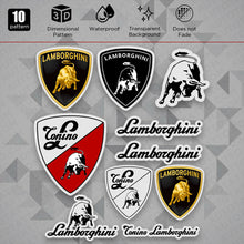 Load image into Gallery viewer, Brand New Universal Lamborghini Super Racing Car Logo Sticker Vinyl 3D Decal Stripes Decorate