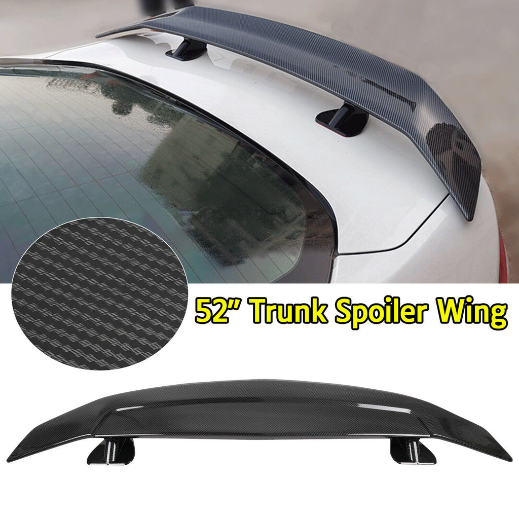 Brand New Universal 52" Dragon-1 Carbon Fiber Style ABS GT Rear Trunk ADJUSTABLE SPOILER WING