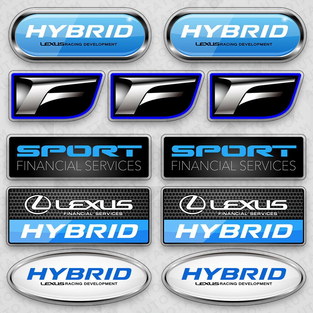 Brand New Universal Lexus Racing Hybrid F Sport Car Logo Sticker Vinyl 3D Decal Stripes Decoration