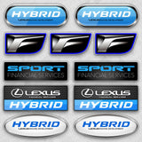 Brand New Universal Lexus Racing Hybrid F Sport Car Logo Sticker Vinyl 3D Decal Stripes Decoration