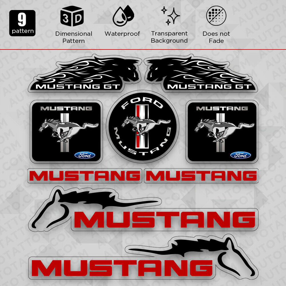 Brand New Universal Ford Mustang GT Racing Horse Medal Sport Car Logo Sticker Vinyl 3D Decal Decoration