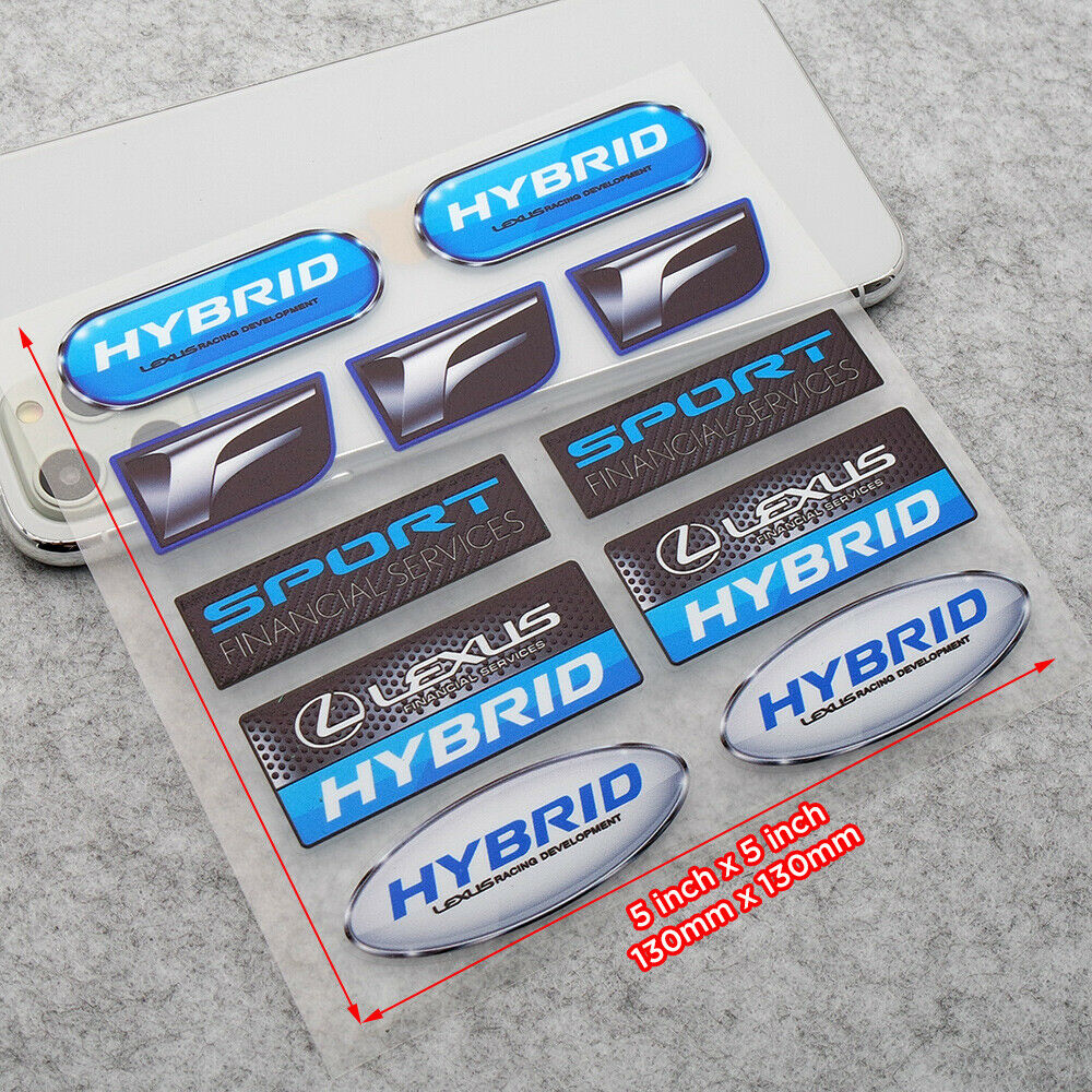 Brand New Universal Lexus Racing Hybrid F Sport Car Logo Sticker Vinyl 3D Decal Stripes Decoration