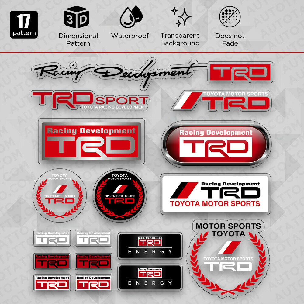 Brand New Toyota TRD Racing Development Sport Car Logo Sticker Vinyl Decal Stripes Decoration Gift