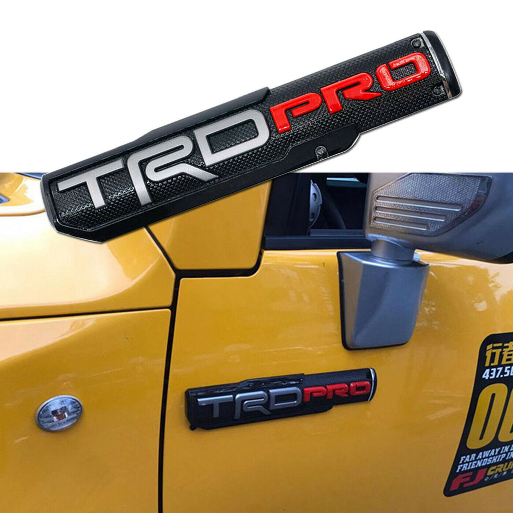 BRAND NEW 1PCS UNIVERSAL 3D TRD PRO Side Fender Front Door Badge Logo Nameplate Emblem