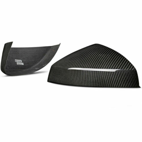 Brand New Audi A3 2015-2021 Real Carbon Fiber Side View Mirror Cover Caps Fits Lane Assist