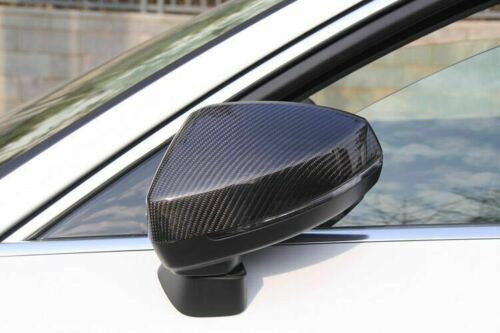 Brand New Audi A3 2015-2021 Real Carbon Fiber Side View Mirror Cover Caps Fits Lane Assist