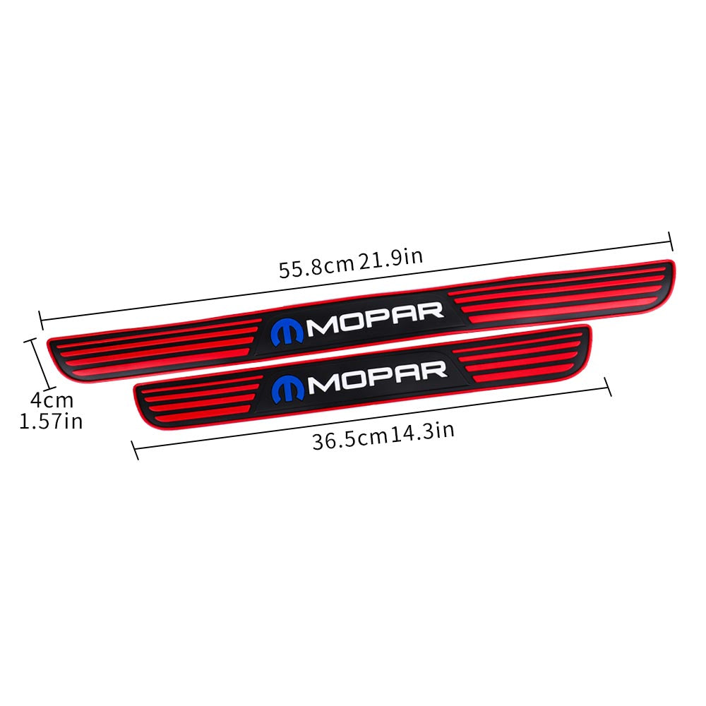 Brand New 4PCS Universal Mopar Red Rubber Car Door Scuff Sill Cover Panel Step Protector V2