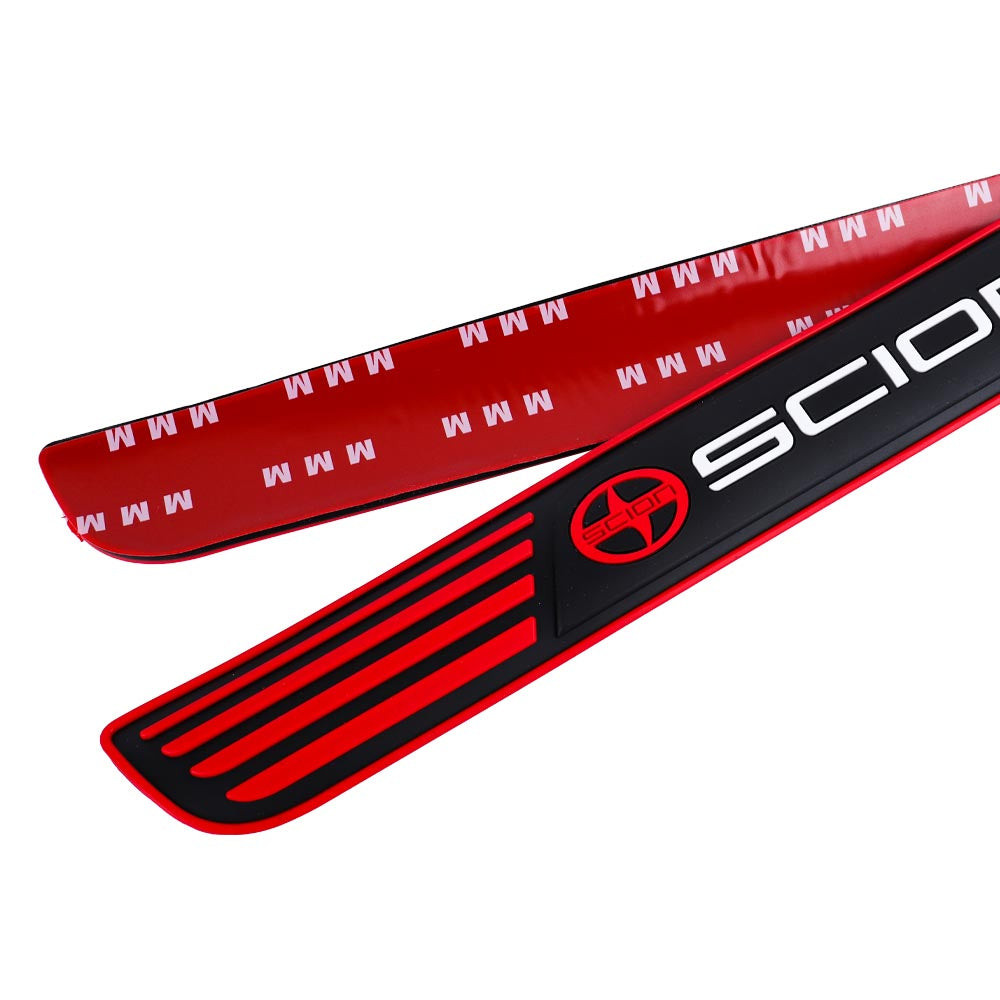 Brand New 4PCS Universal Scion Red Rubber Car Door Scuff Sill Cover Panel Step Protector V2