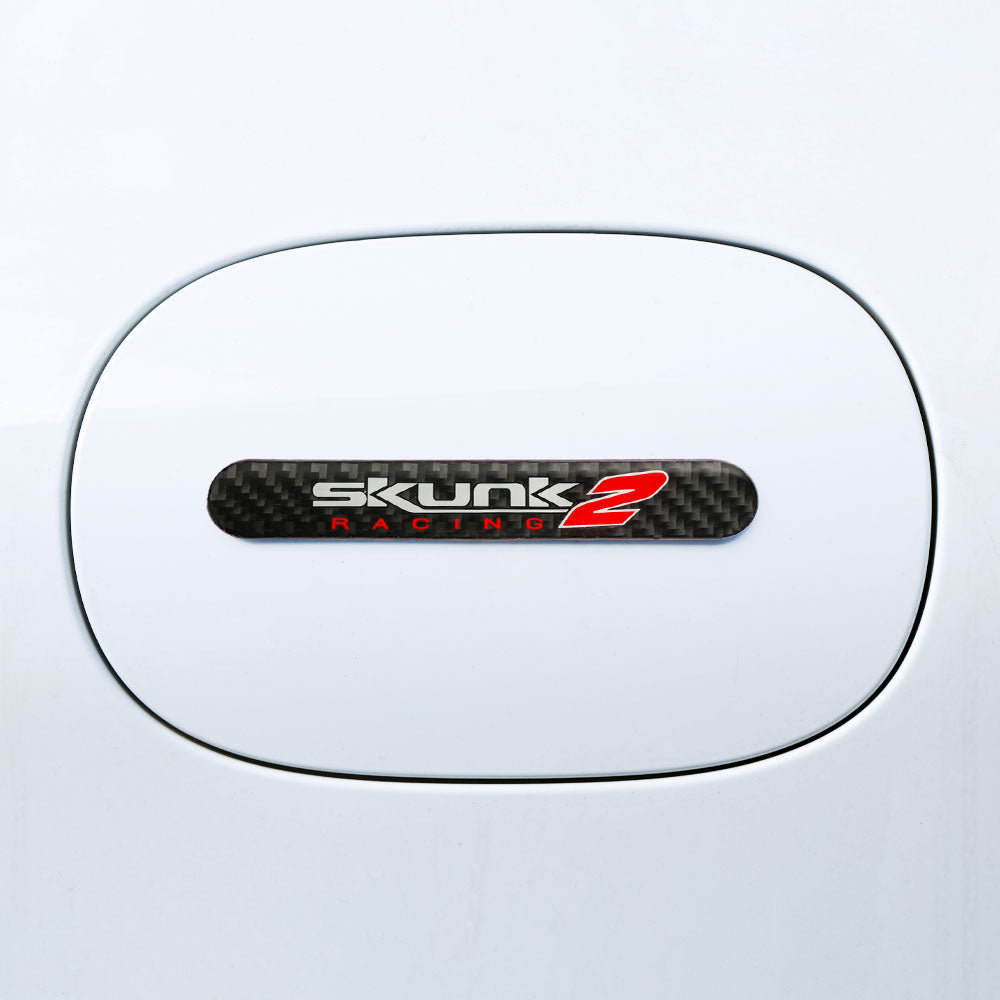 Brand New 8PCS Skunk2 Real Carbon Fiber Black Car Trunk Side Fenders Door Badge Scratch Guard Sticker