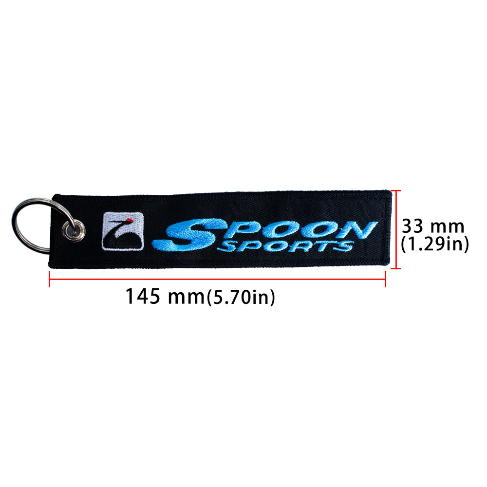 BRAND NEW JDM SPOON SPORTS BLACK DOUBLE SIDE Racing Cell Holders Keychain Universal