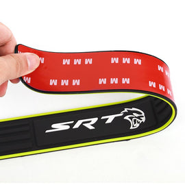 Brand New 4PCS Universal SRT HELLCAT Yellow Rubber Car Door Scuff Sill Cover Panel Step Protector