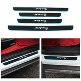 Brand New 4PCS Universal SRT Hellcat Blue Rubber Car Door Scuff Sill Cover Panel Step Protector