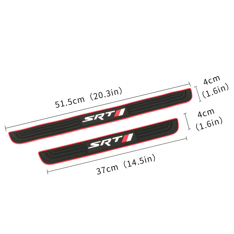 Brand New 4PCS Universal SRT Red Rubber Car Door Scuff Sill Cover Panel Step Protector