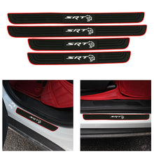 Load image into Gallery viewer, Brand New 4PCS Universal SRT HELLCAT Red Rubber Car Door Scuff Sill Cover Panel Step Protector