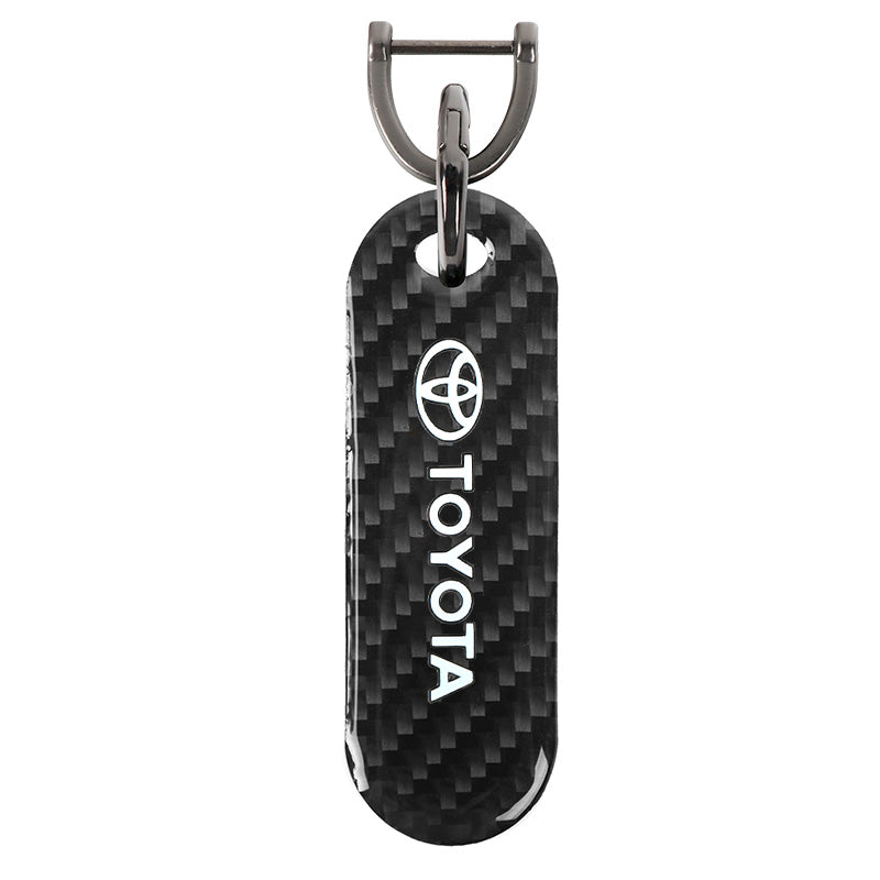 Brand New Universal 100% Real Carbon Fiber Keychain Key Ring For Toyota