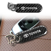 Load image into Gallery viewer, Brand New Universal 100% Real Carbon Fiber Keychain Key Ring For Toyota