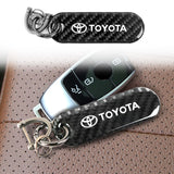 Brand New Universal 100% Real Carbon Fiber Keychain Key Ring For Toyota