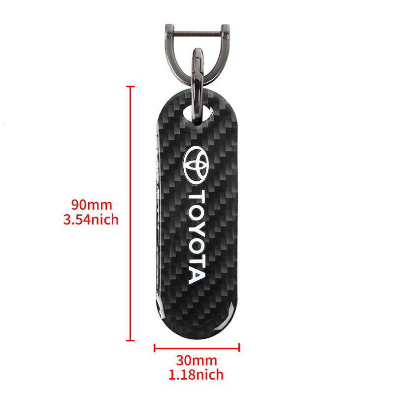 Brand New Universal 100% Real Carbon Fiber Keychain Key Ring For Toyota