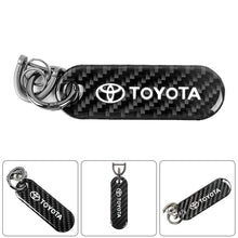 Load image into Gallery viewer, Brand New Universal 100% Real Carbon Fiber Keychain Key Ring For Toyota