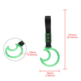 Brand New Crystal Bubble Moon Shaped Green JDM TSURIKAWA Subway Bus Black Handle Strap Charm Drift