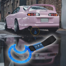 Load image into Gallery viewer, Brand New Crystal Bubble Moon Shaped Blue JDM TSURIKAWA Subway Bus Black Handle Strap Charm Drift