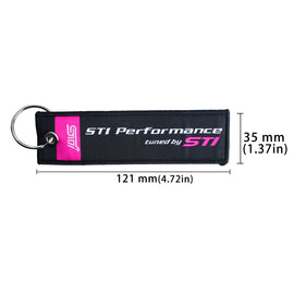 BRAND NEW JDM STI SUBARU BLACK DOUBLE SIDE Racing Cell Holders Keychain Universal