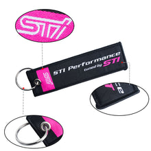 Load image into Gallery viewer, BRAND NEW JDM STI SUBARU BLACK DOUBLE SIDE Racing Cell Holders Keychain Universal