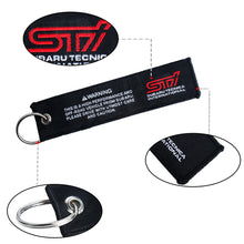 Load image into Gallery viewer, BRAND NEW JDM STI SUBARU BLACK DOUBLE SIDE Racing Cell Holders Keychain Universal