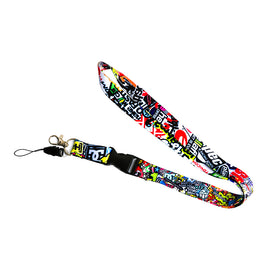 BRAND NEW STICKERBOMB JDM Car Keychain Tag Rings Keychain JDM Drift Lanyard