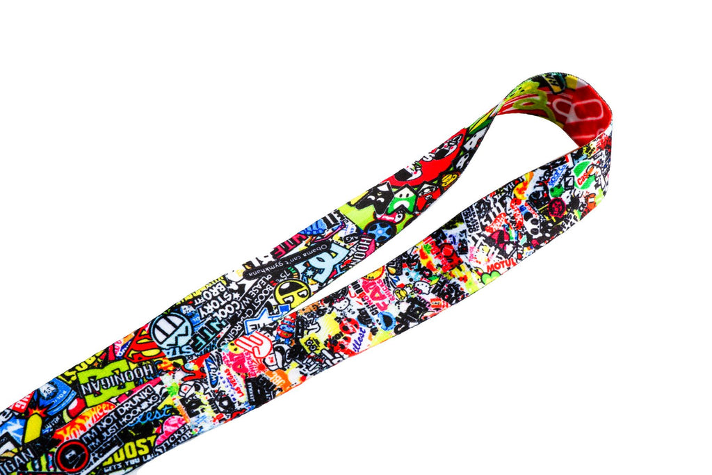 BRAND NEW STICKERBOMB JDM Car Keychain Tag Rings Keychain JDM Drift Lanyard